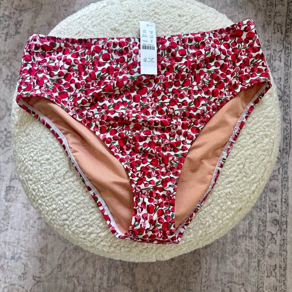 J. Crew Eliza's Red Fabric Floral Bikini Set NWT - Picture 6 of 10